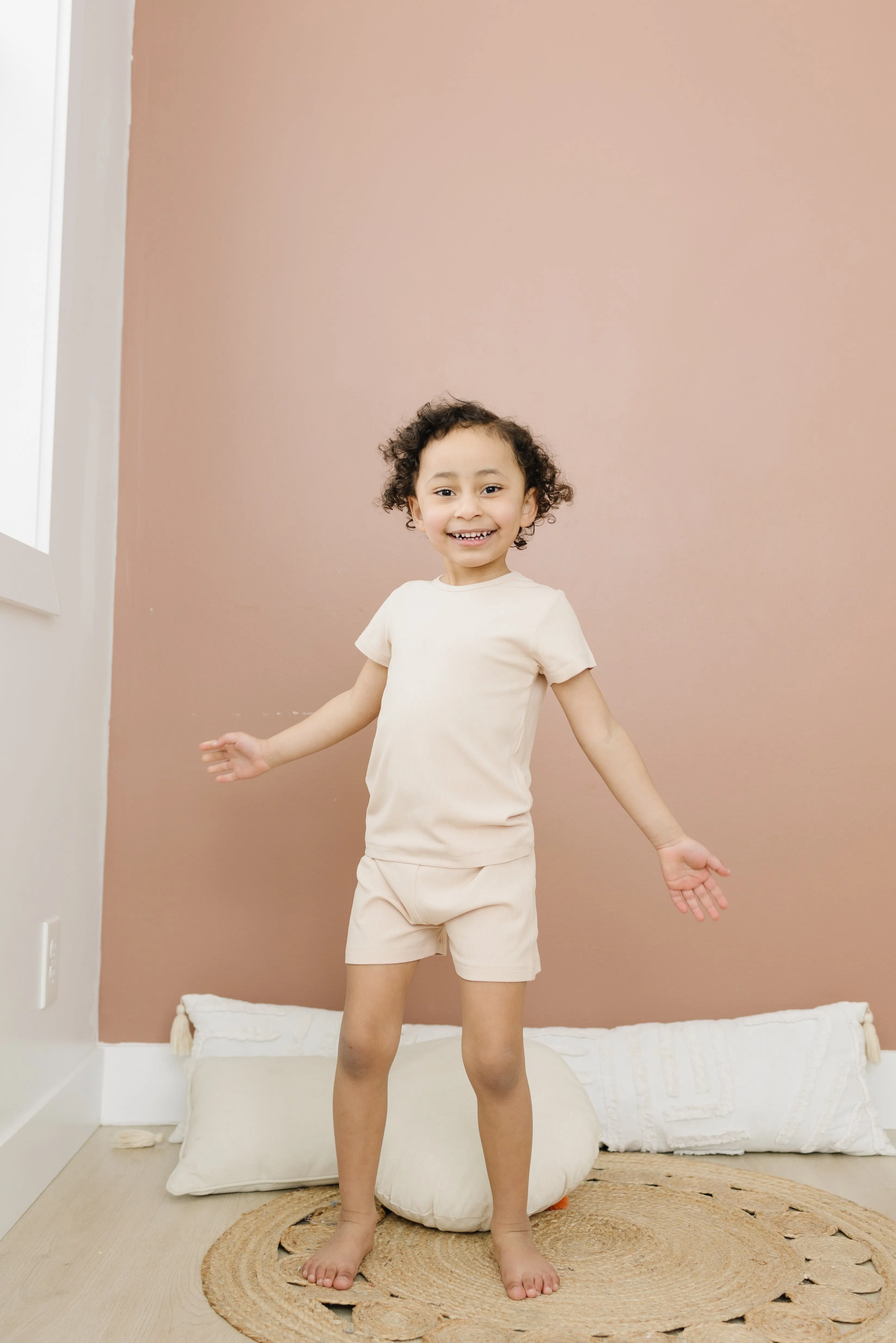 Bamboo Ribbed Short Sleeve Pajamas