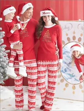 Family Red Christmas Print Pajama Set