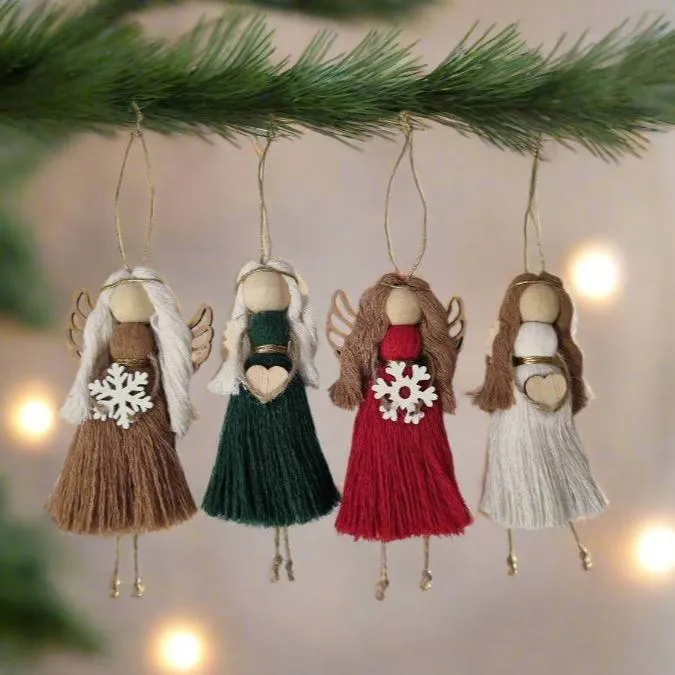 Handmade Angel Macrame Christmas Decorations