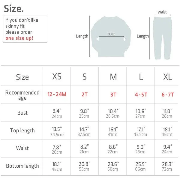 Hangul Korean Blue Long Sleeve Pajama
