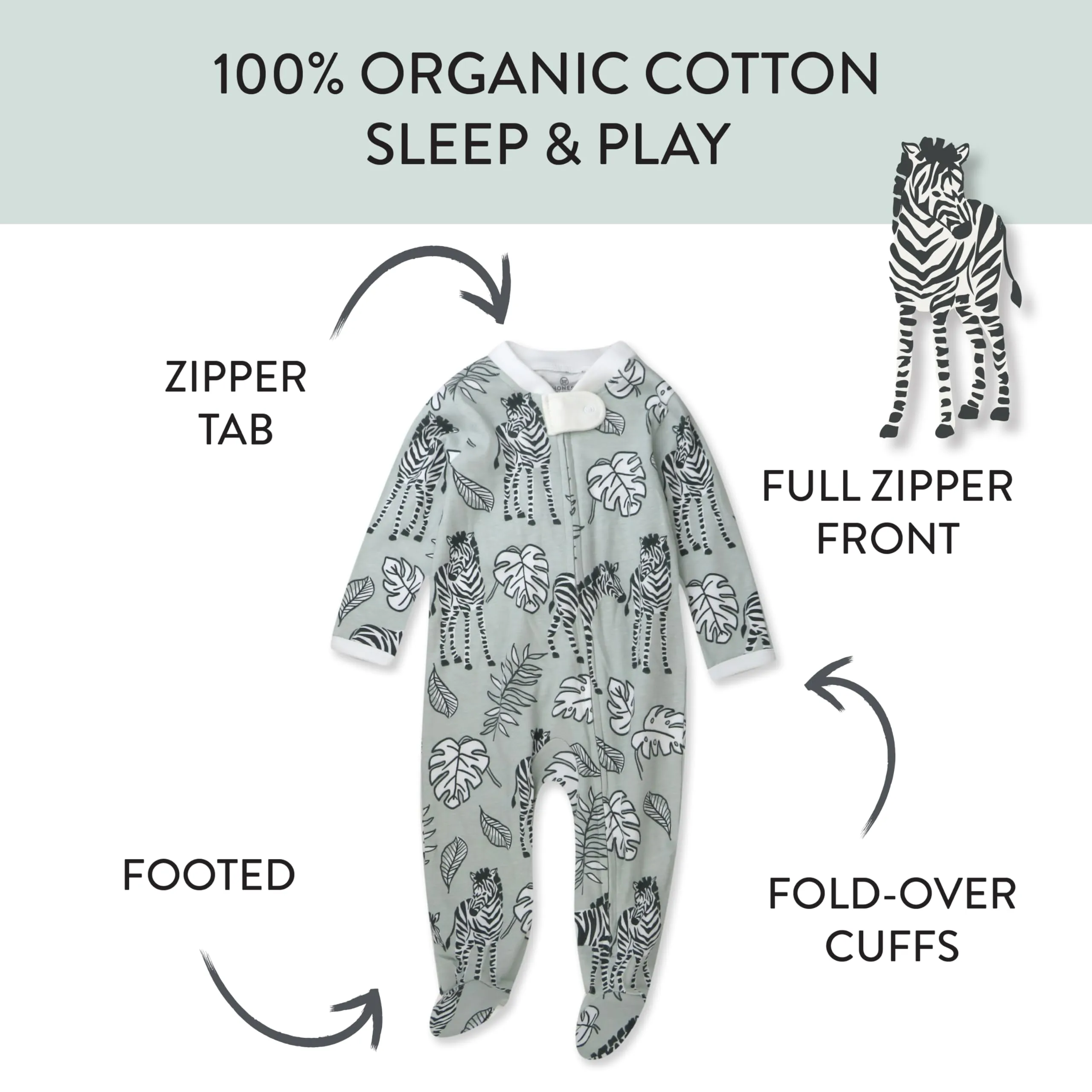 HonestBaby: Sleep & Play Jumpsuit with a Footed Pajamas -Organic Cotton