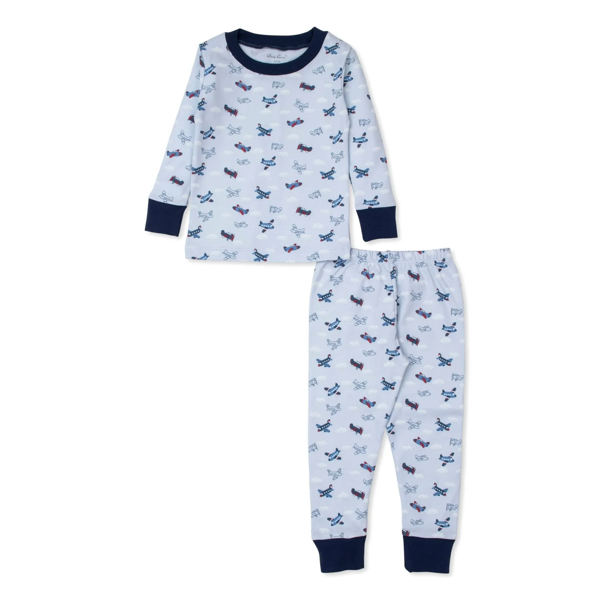 Printed Pajama Set - Sky-High Planes