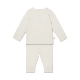 Ribbed Ecru Pajama Set