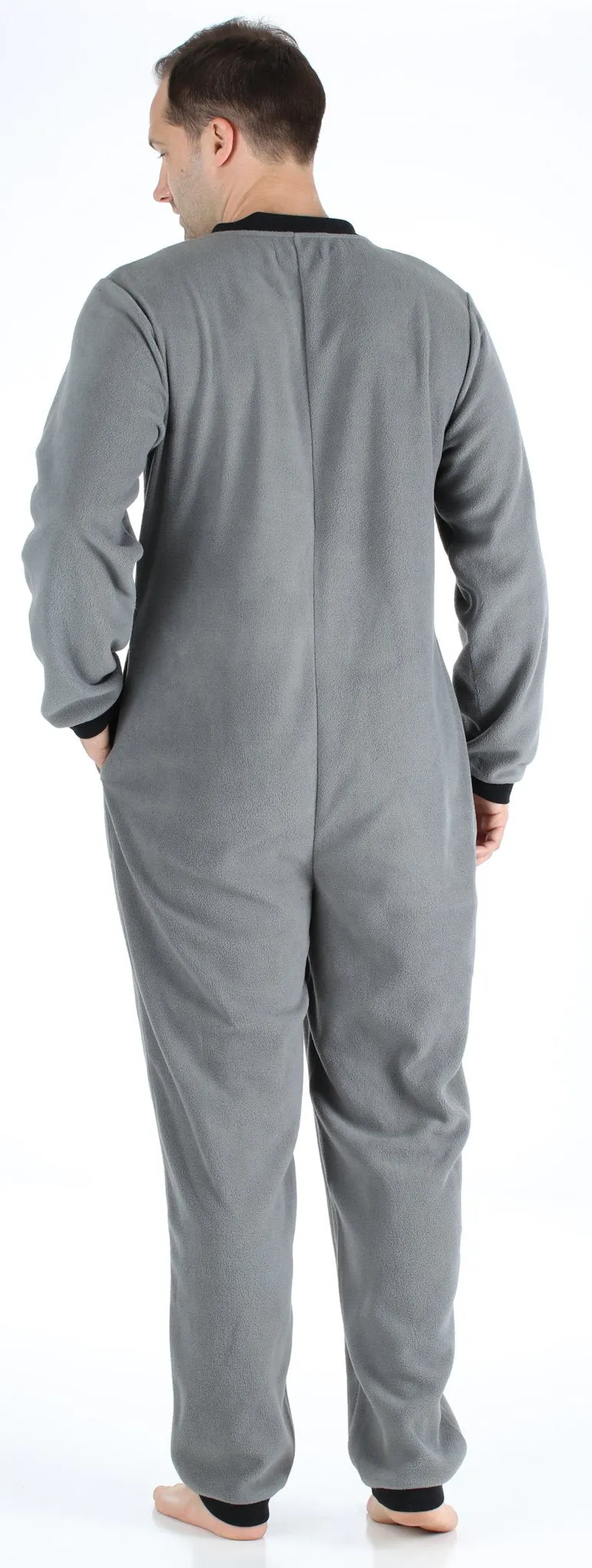 Sleepyheads Men’s Fleece Non-Footed Solid Color Onesie Pajamas Jumpsuit
