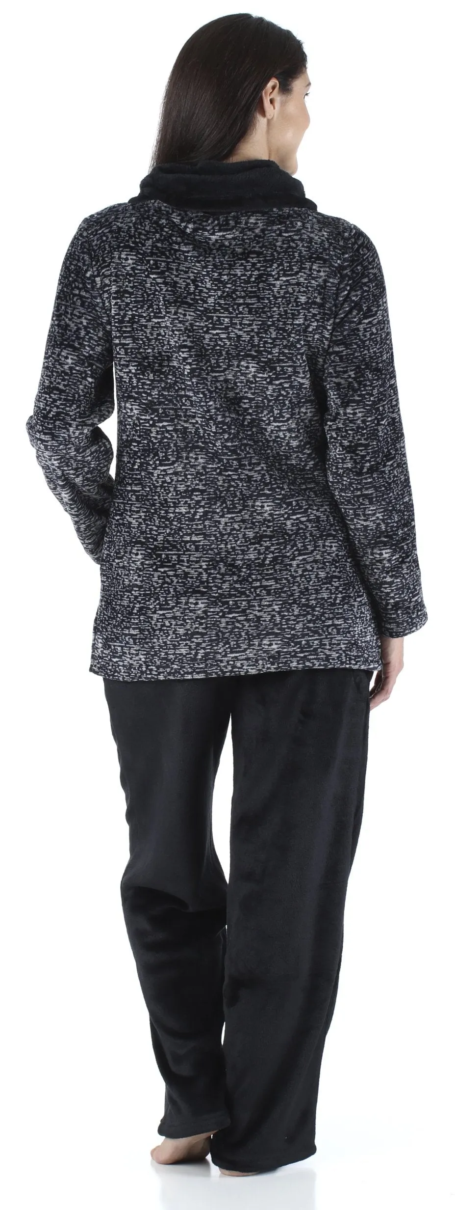 Sleepyheads Women's Sleepwear Fleece 2-Piece Cowl Neck Pullover Loungewear Pajama Set