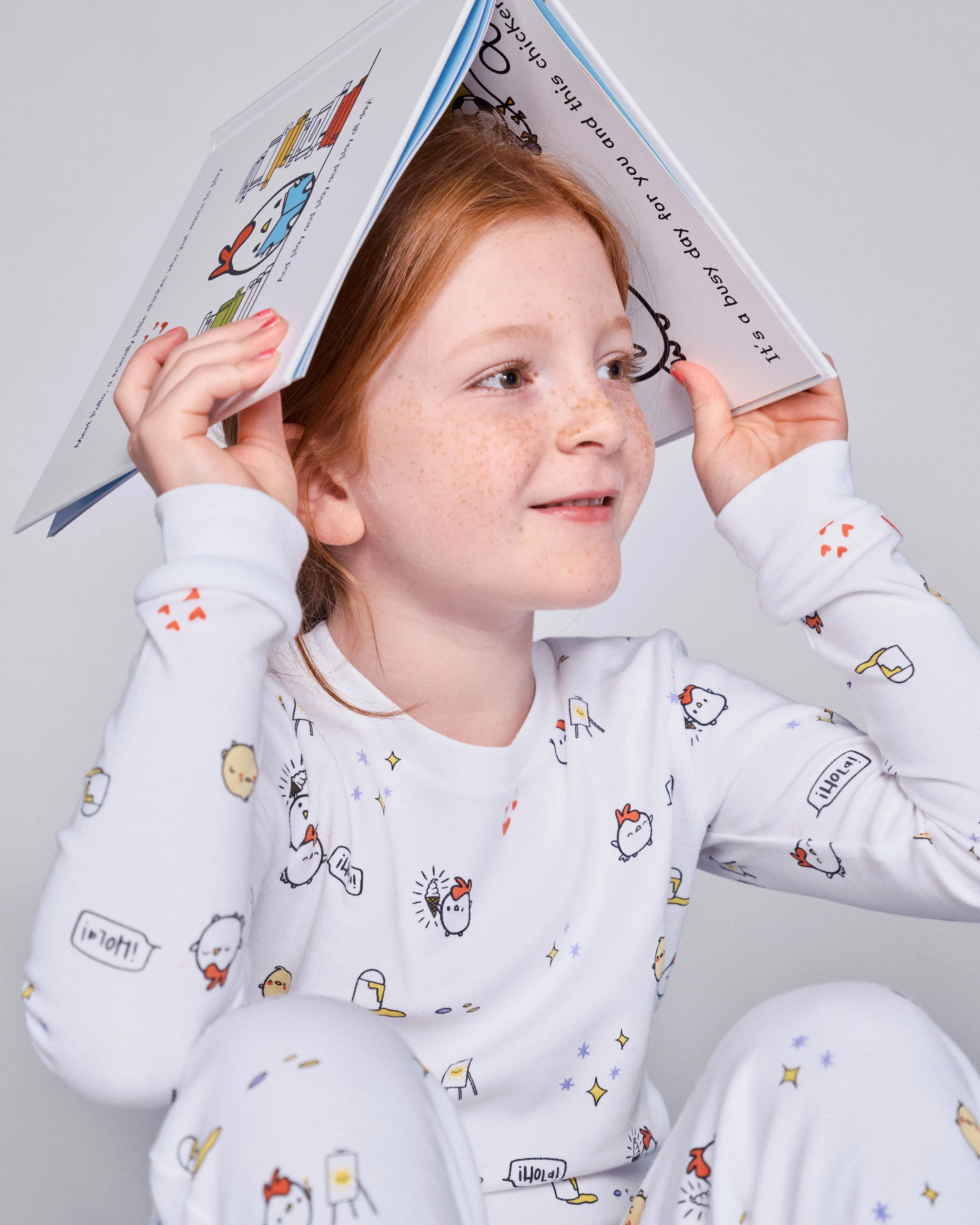The Organic Con Pollo Long Sleeve Pajama Set and Book Gift Set