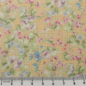 Yellow Gingham Garden Cotton Print